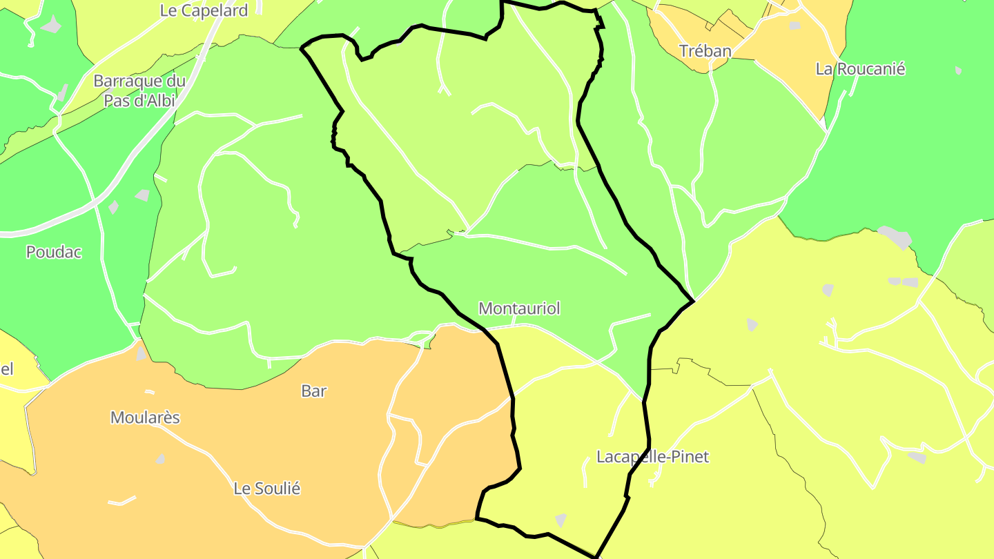Carte des prix de l'immobilier Montauriol