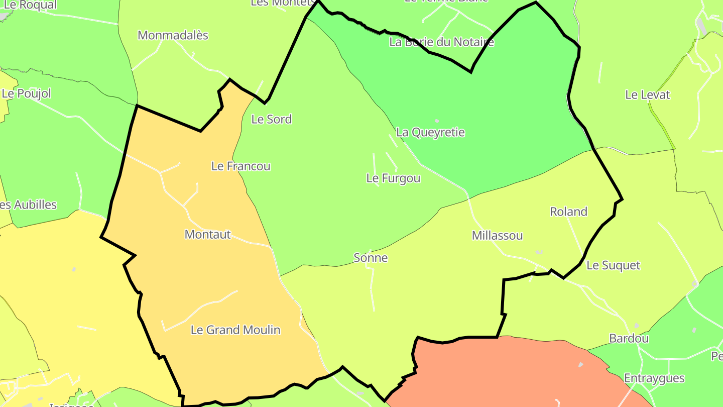 Carte des prix de l'immobilier Montaut