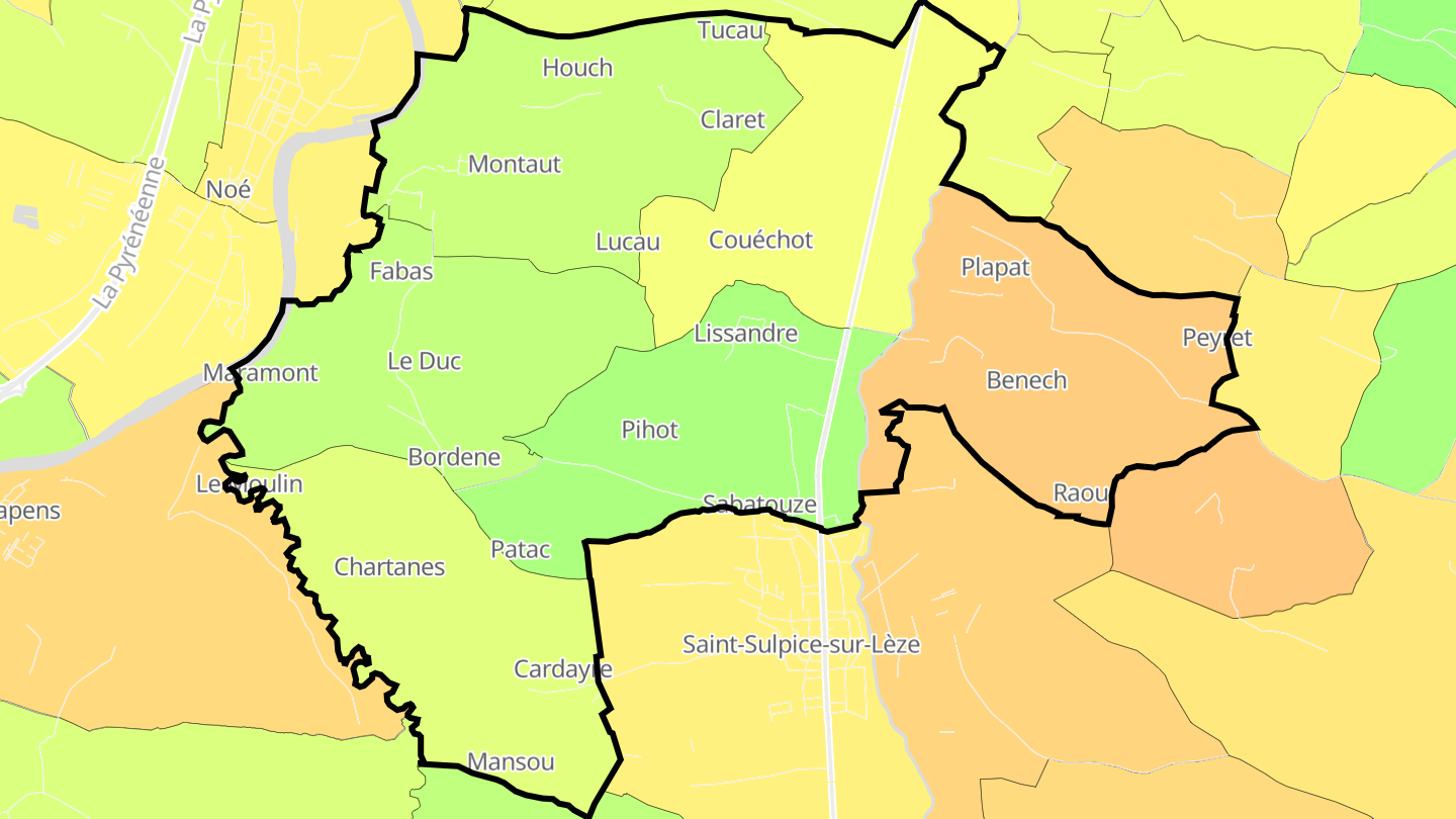 Carte des prix de l'immobilier Montaut