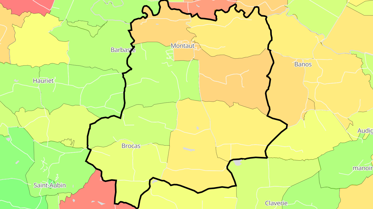 Carte des prix de l'immobilier Montaut