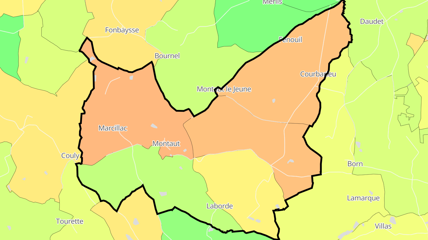 Carte des prix de l'immobilier Montaut