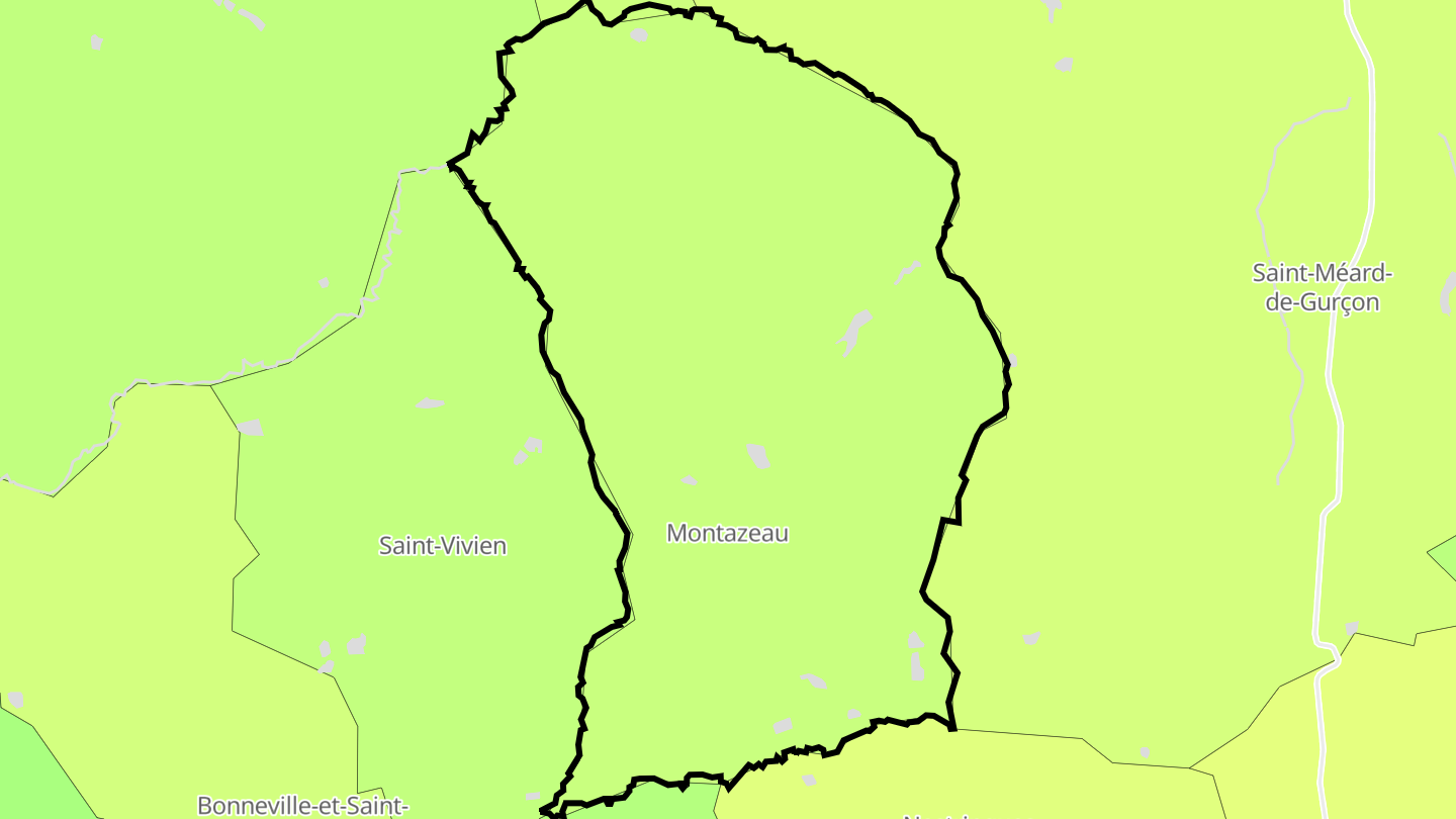 Carte des prix de l'immobilier Montazeau
