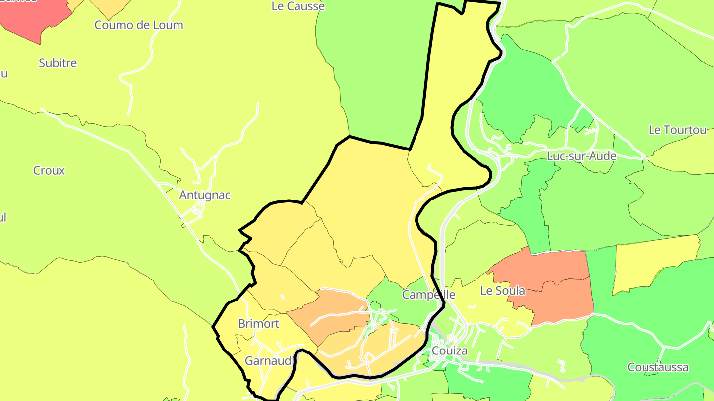 Carte des prix de l'immobilier Montazels