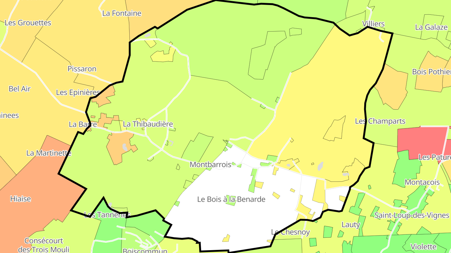 Carte des prix de l'immobilier Montbarrois