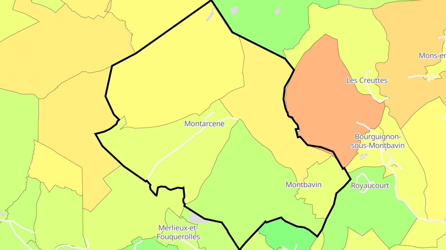 Carte des prix de l'immobilier Montbavin
