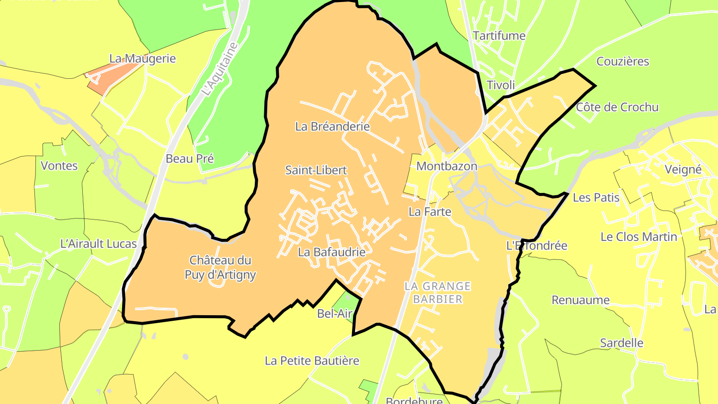 Carte des prix de l'immobilier Montbazon