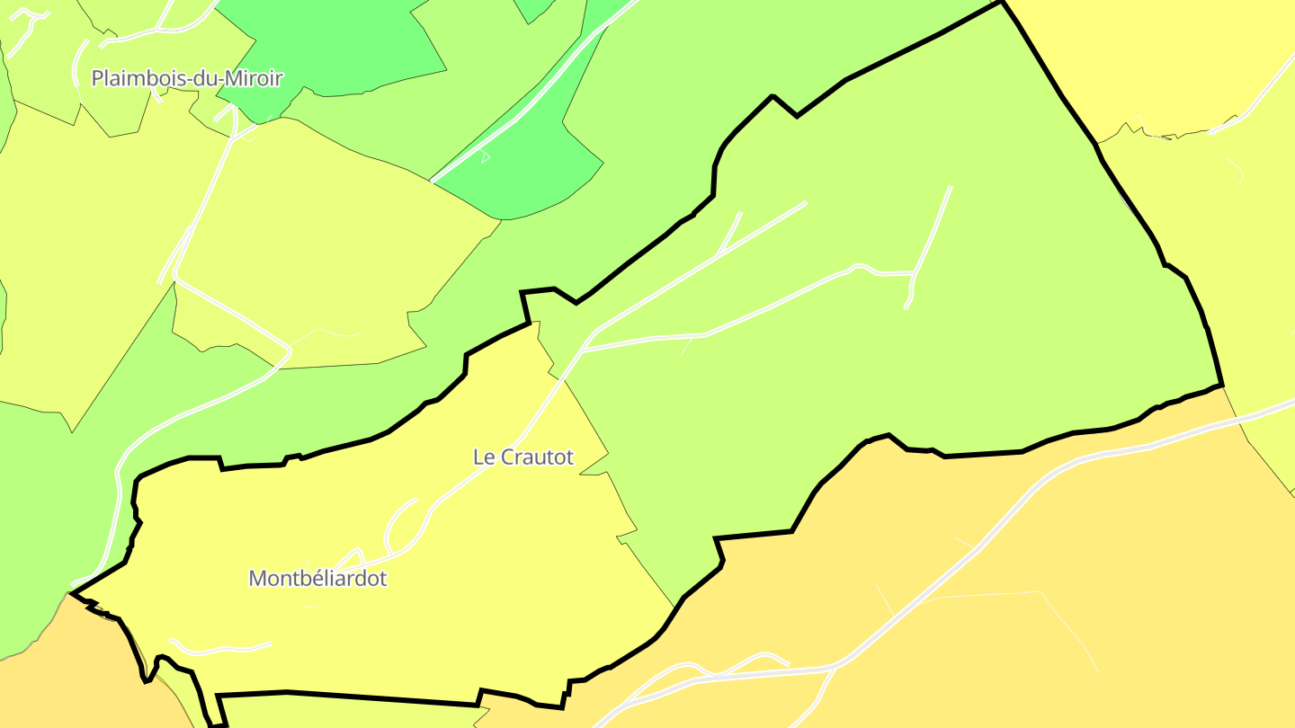 Carte des prix de l'immobilier Montbéliardot