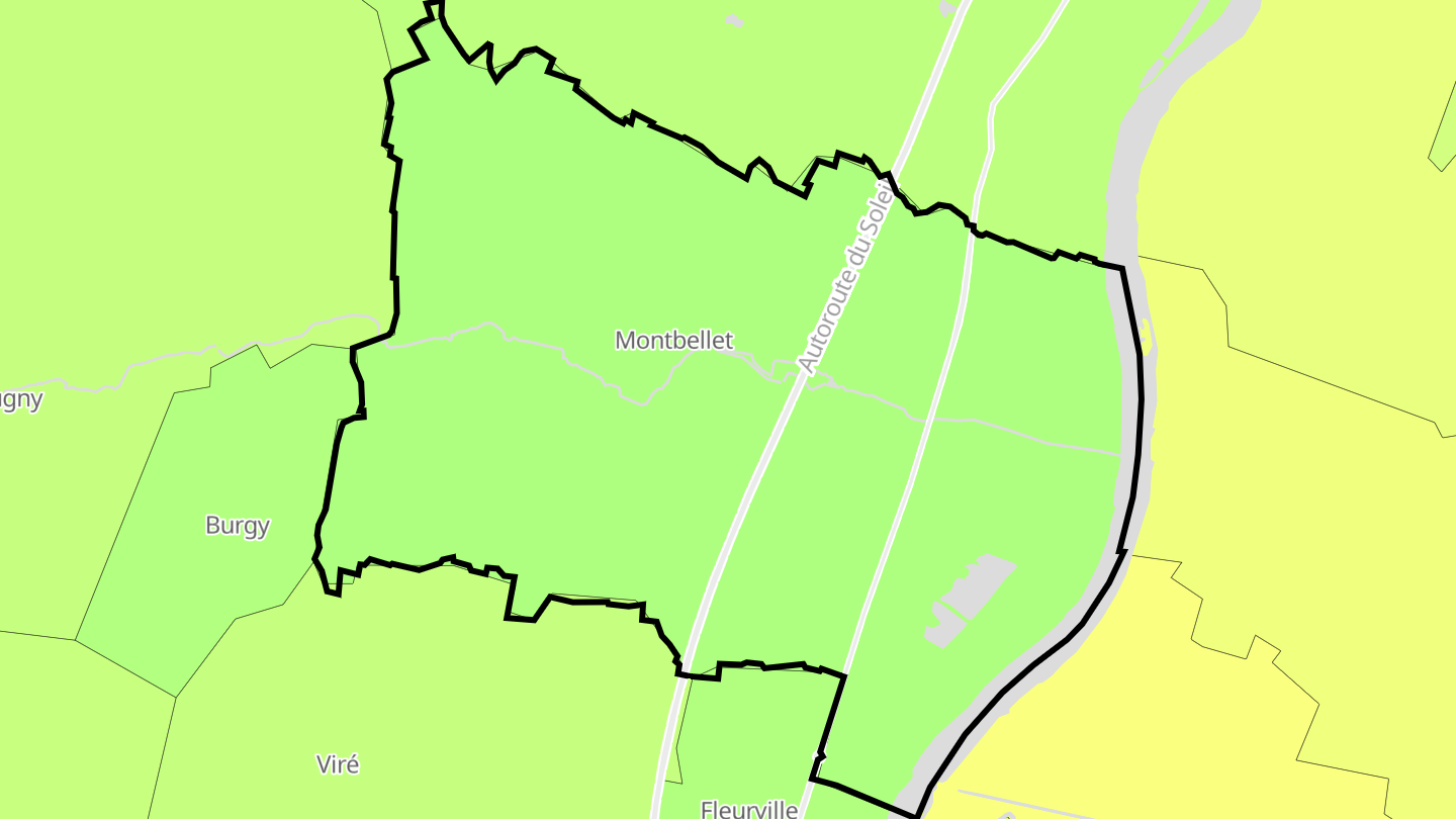 Carte des prix de l'immobilier Montbellet