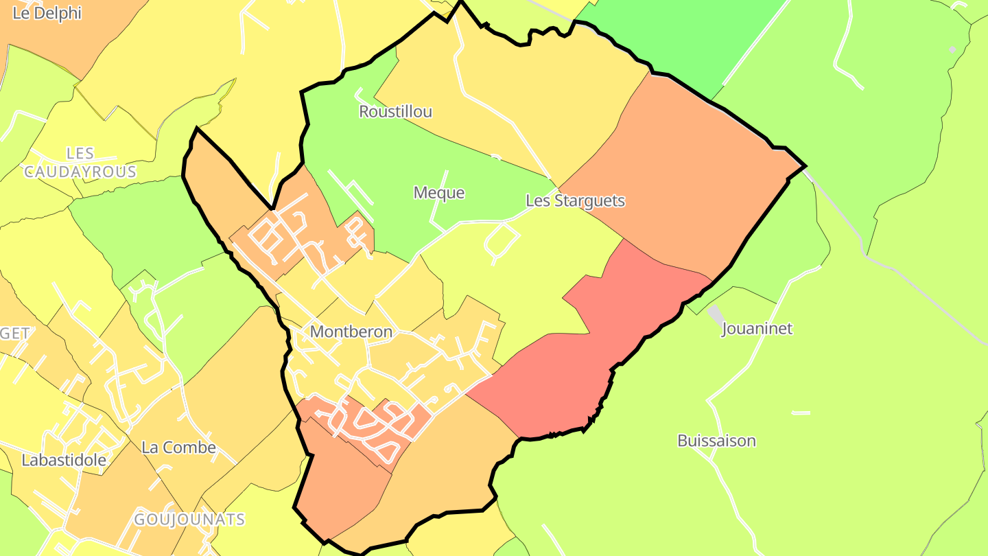 Carte des prix de l'immobilier Montberon