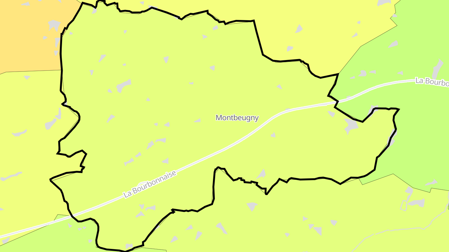 Carte des prix de l'immobilier Montbeugny