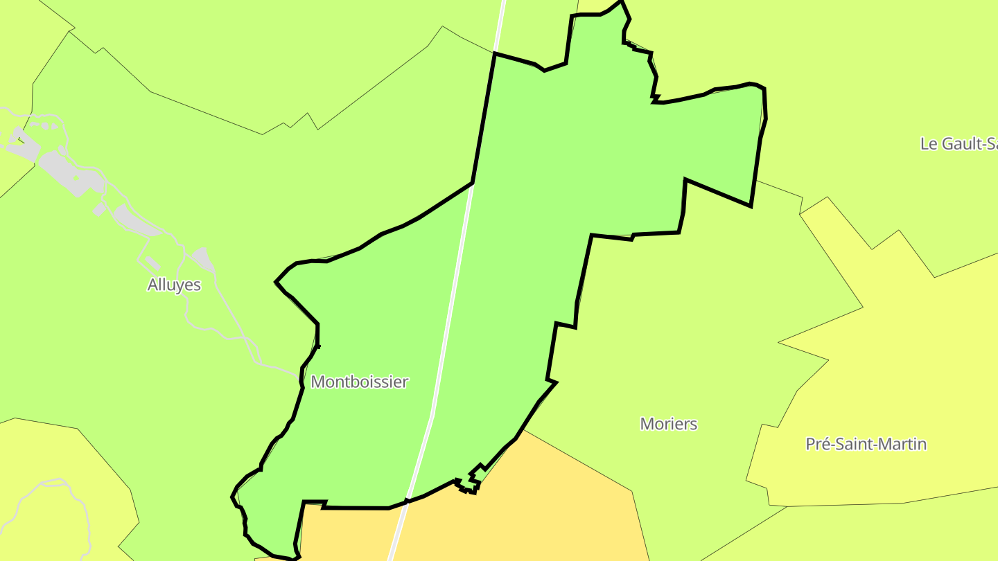 Carte des prix de l'immobilier Montboissier