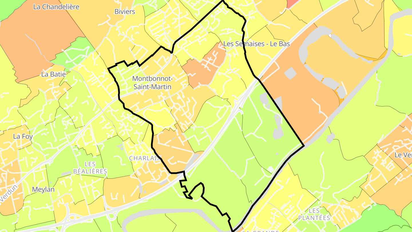 Carte des prix de l'immobilier Montbonnot-Saint-Martin
