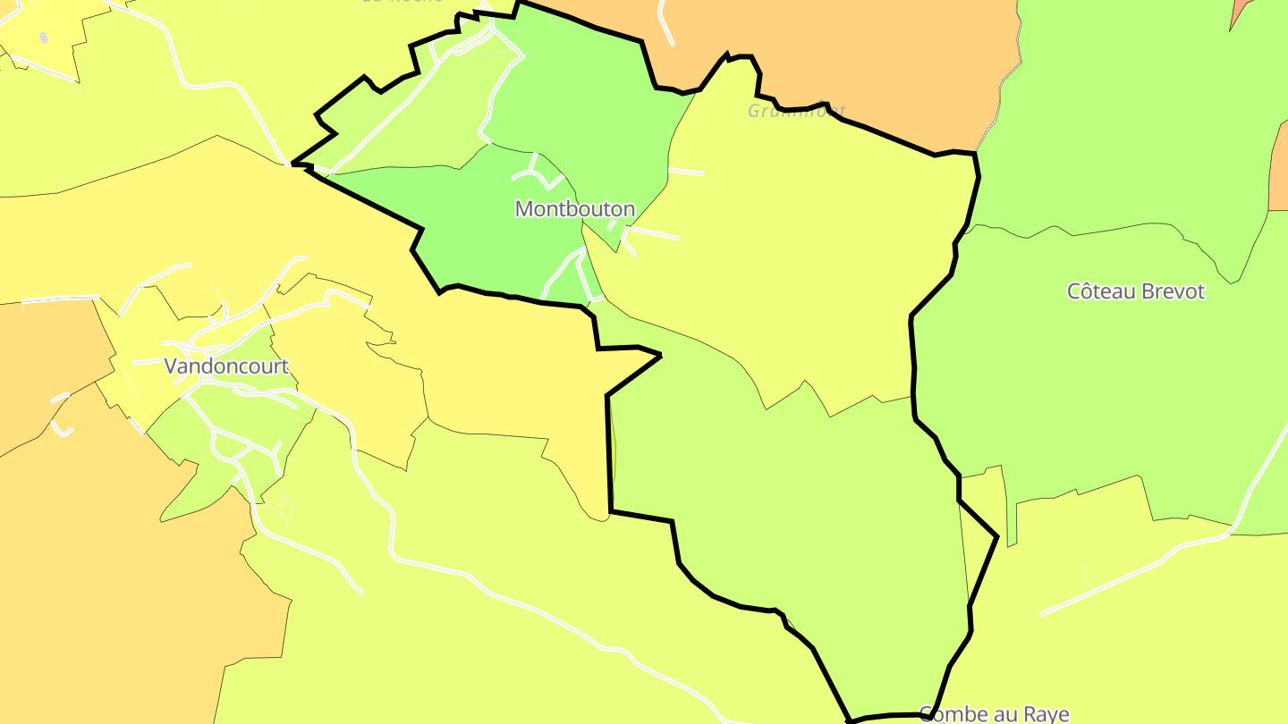 Carte des prix de l'immobilier Montbouton