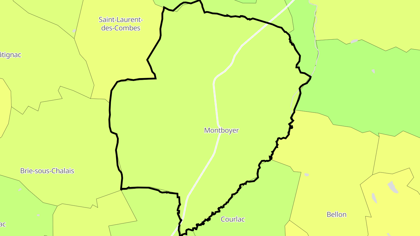 Carte des prix de l'immobilier Montboyer
