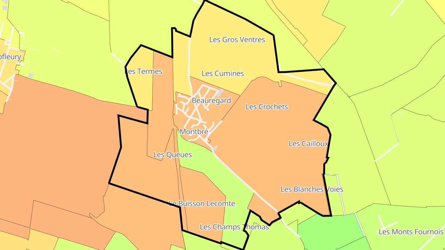 Carte des prix de l'immobilier Montbré