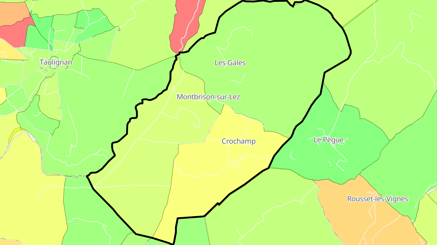 Carte des prix de l'immobilier Montbrison-sur-Lez