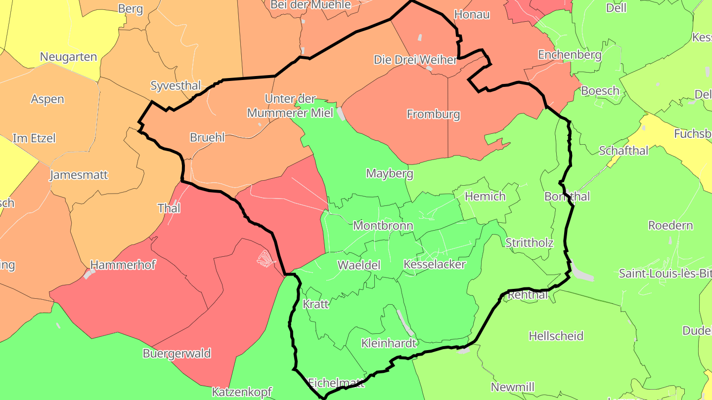 Carte des prix de l'immobilier Montbronn
