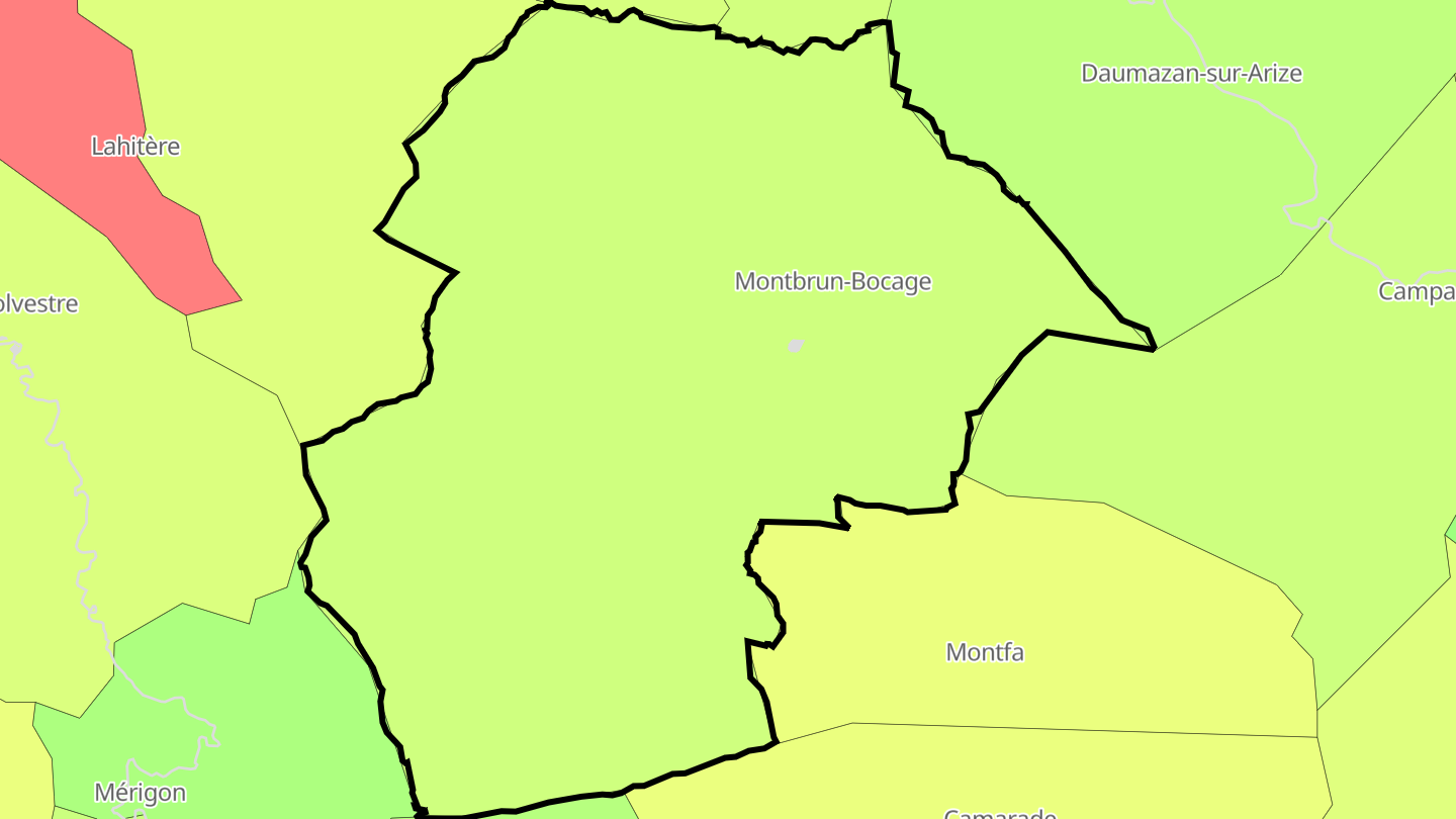 Carte des prix de l'immobilier Montbrun-Bocage