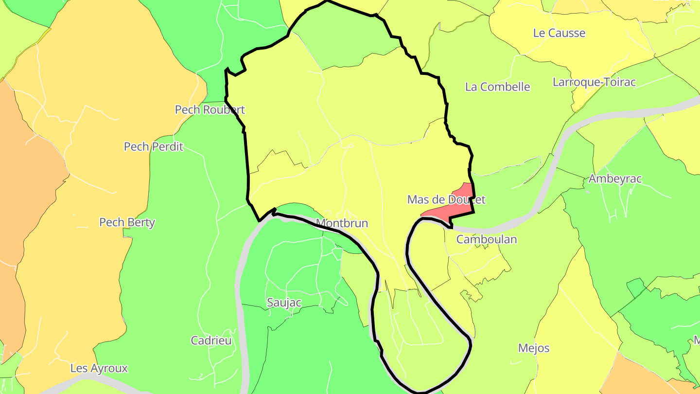 Carte des prix de l'immobilier Montbrun