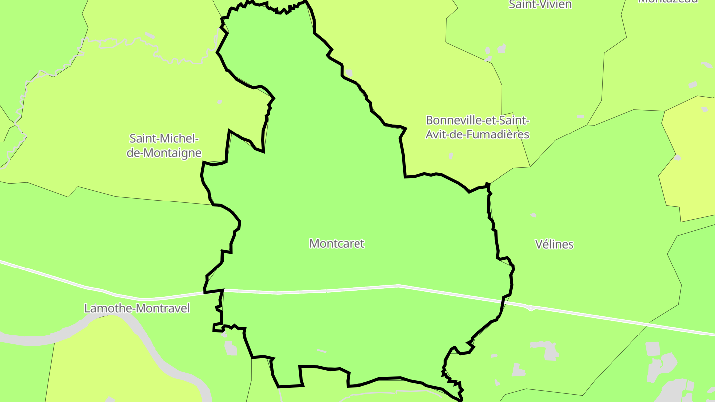 Carte des prix de l'immobilier Montcaret