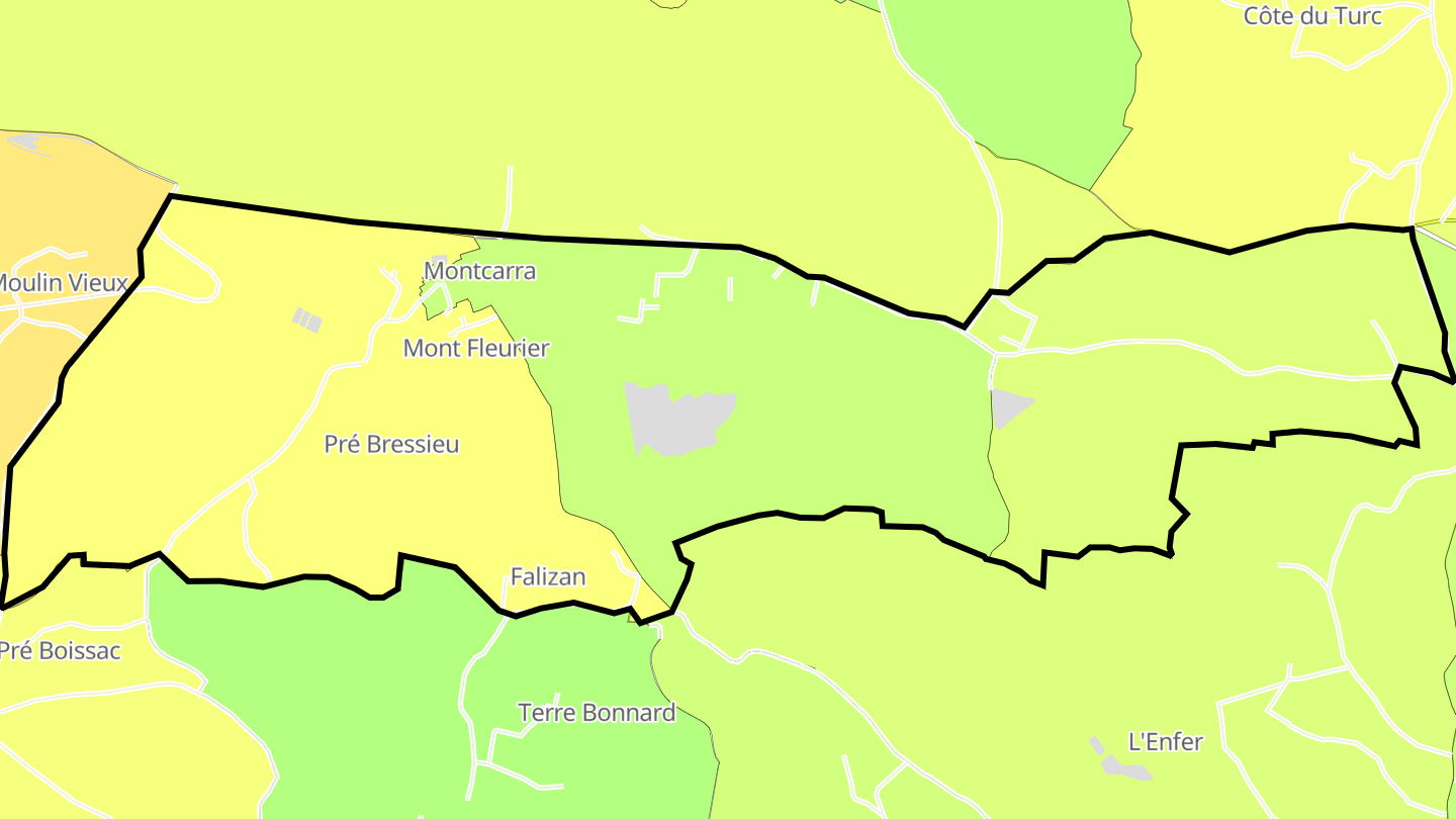 Carte des prix de l'immobilier Montcarra