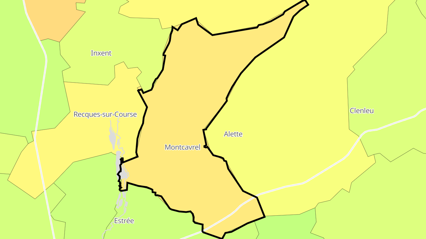 Carte des prix de l'immobilier Montcavrel