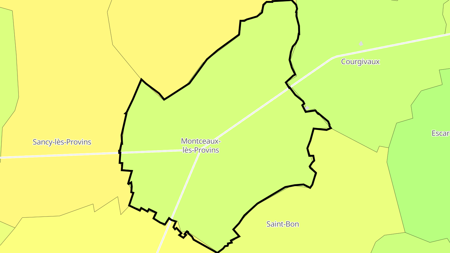 Carte des prix de l'immobilier Montceaux-lès-Provins