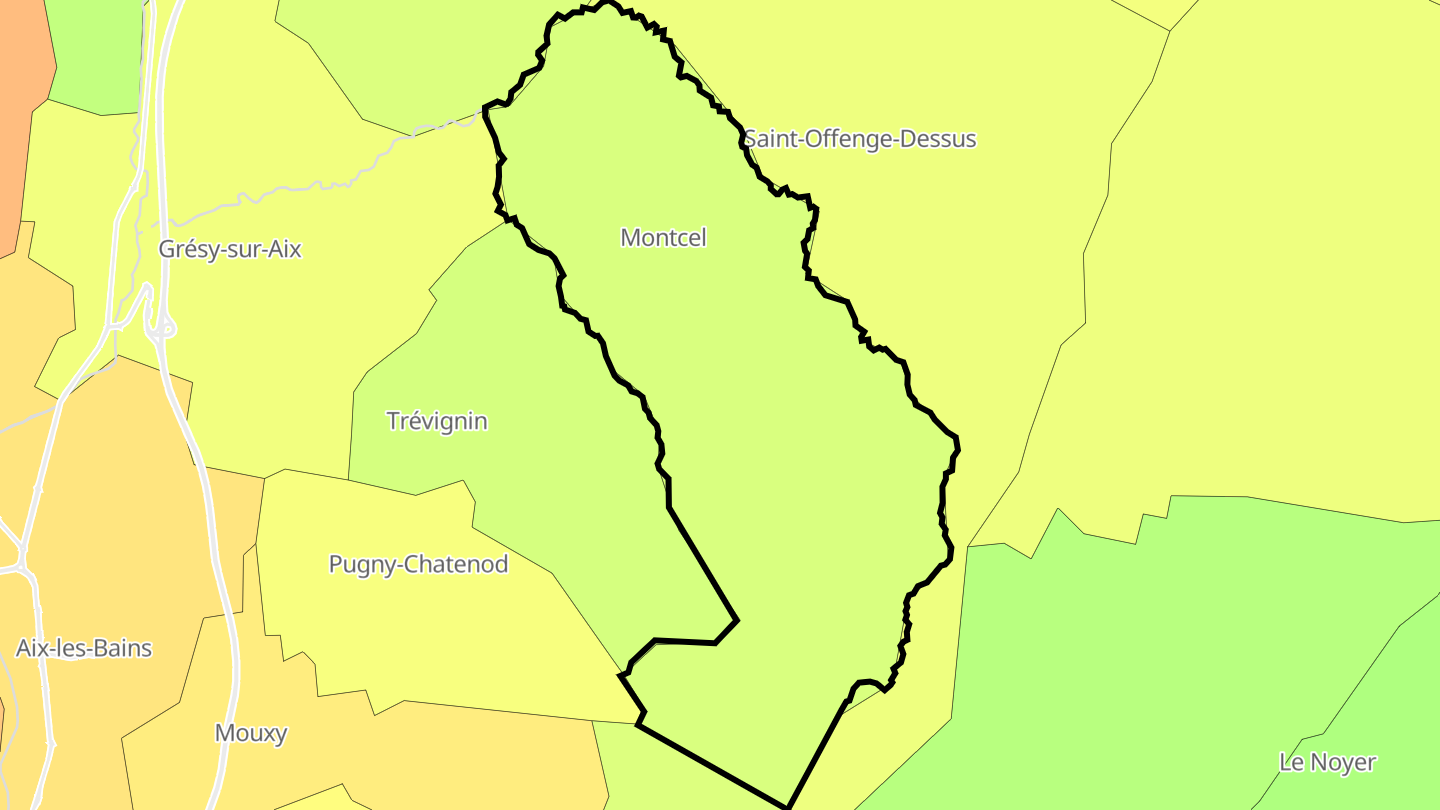 Carte des prix de l'immobilier Montcel