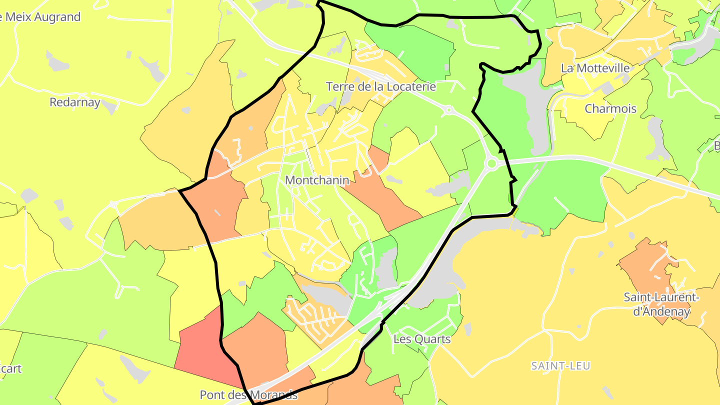 Carte des prix de l'immobilier Montchanin