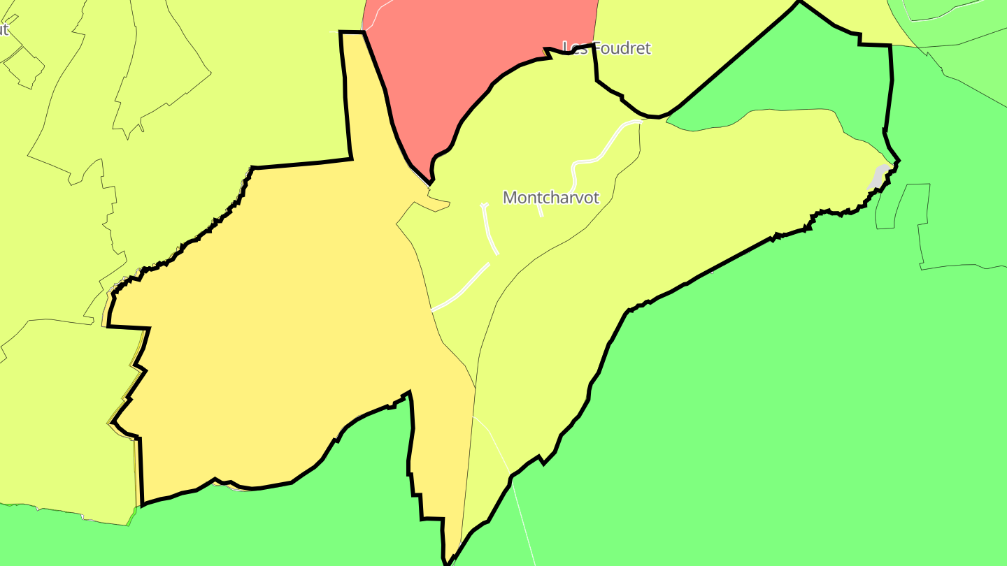 Carte des prix de l'immobilier Montcharvot