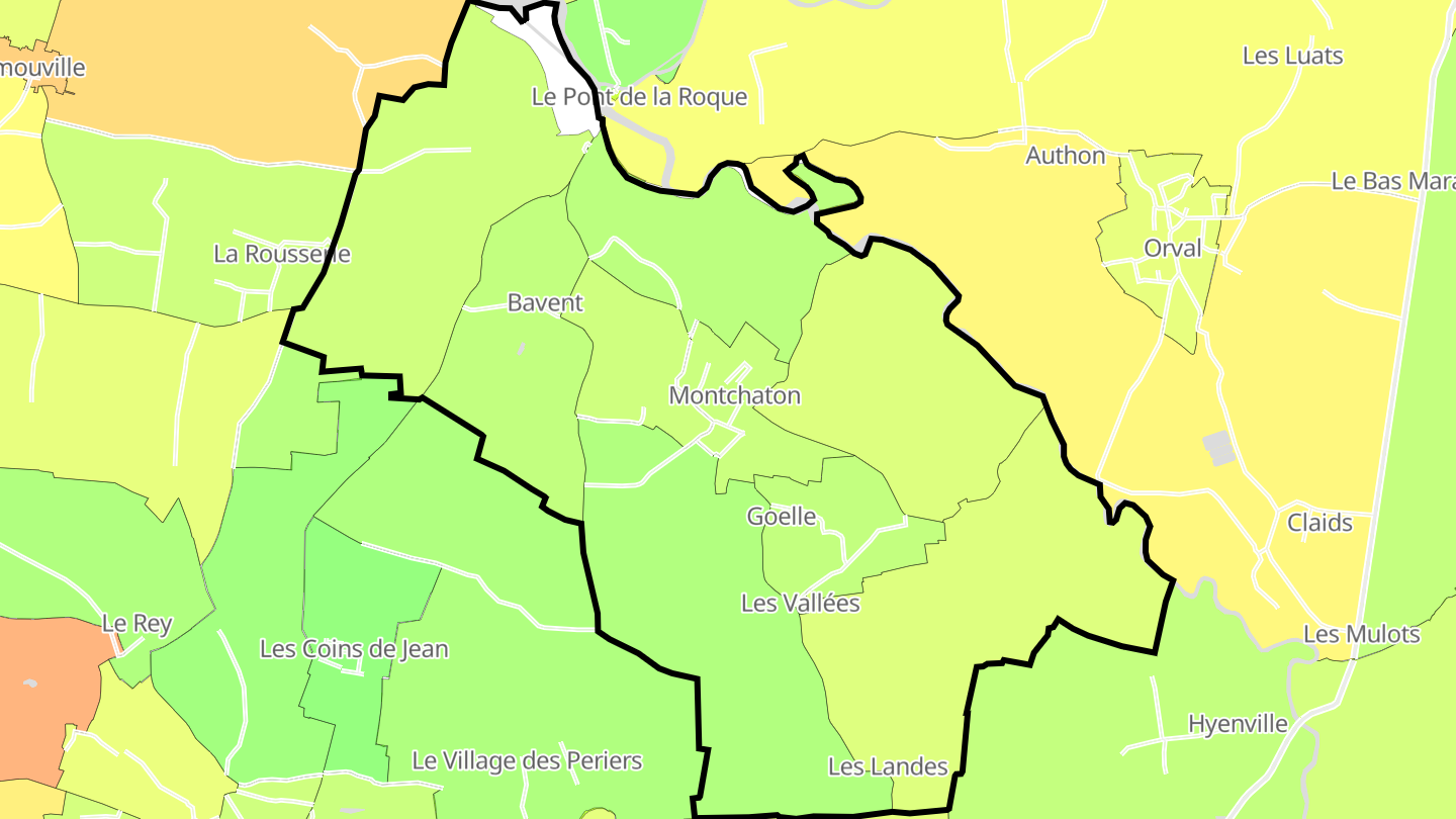 Carte des prix de l'immobilier Montchaton