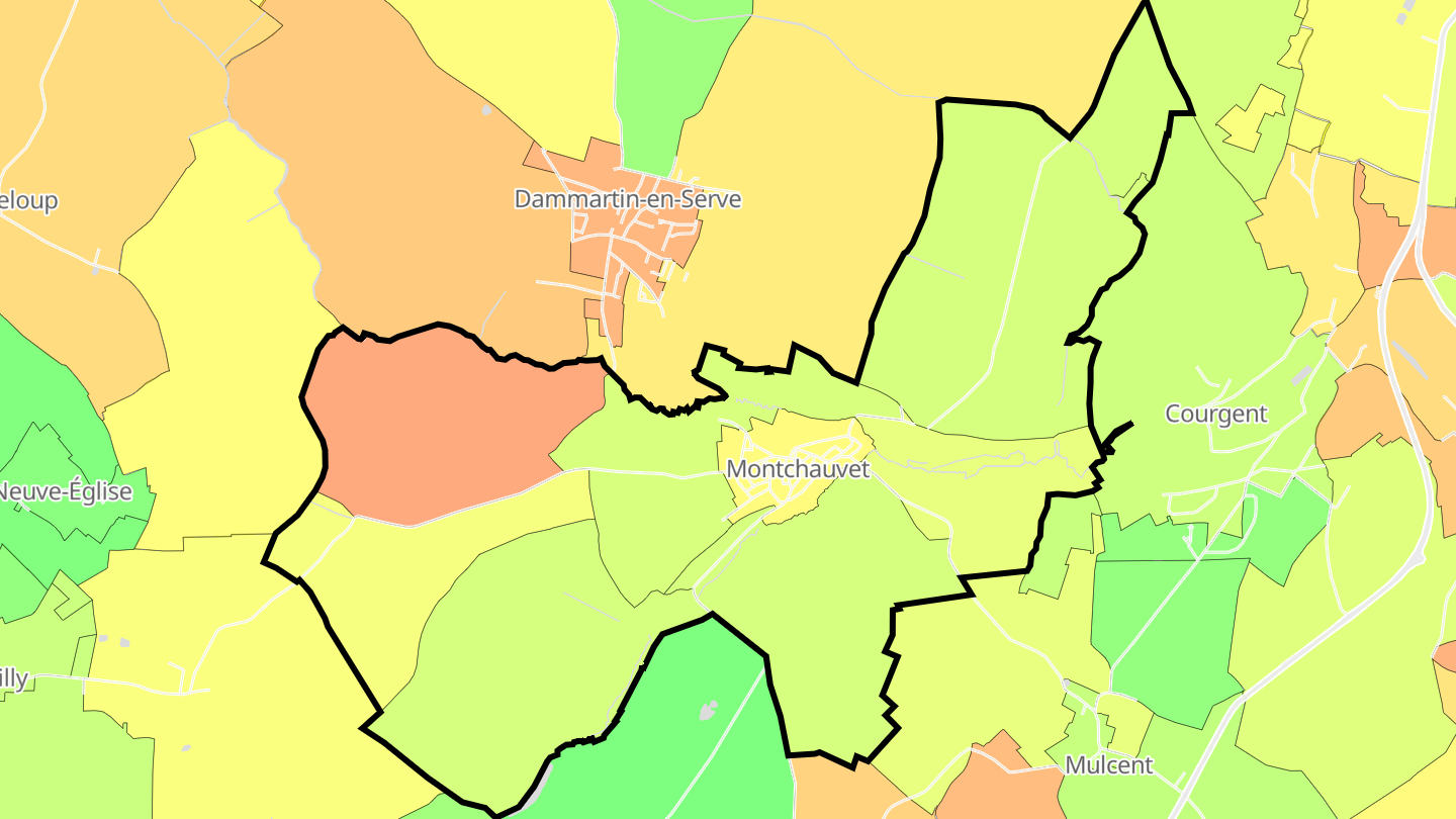 Carte des prix de l'immobilier Montchauvet