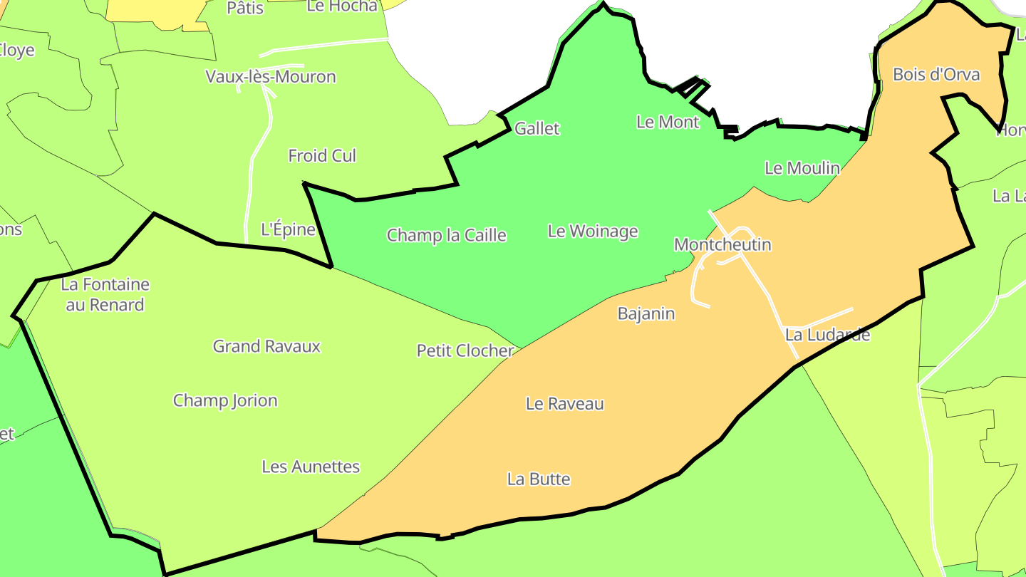 Carte des prix de l'immobilier Montcheutin