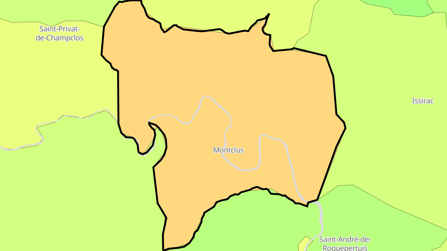 Carte des prix de l'immobilier Montclus