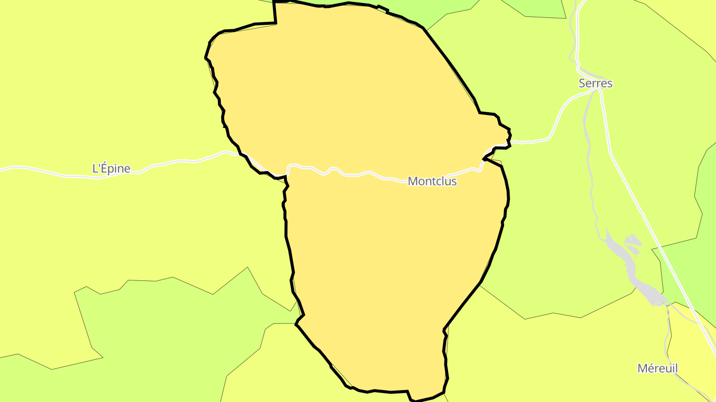 Carte des prix de l'immobilier Montclus