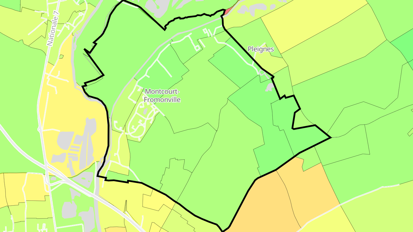 Carte des prix de l'immobilier Montcourt-Fromonville