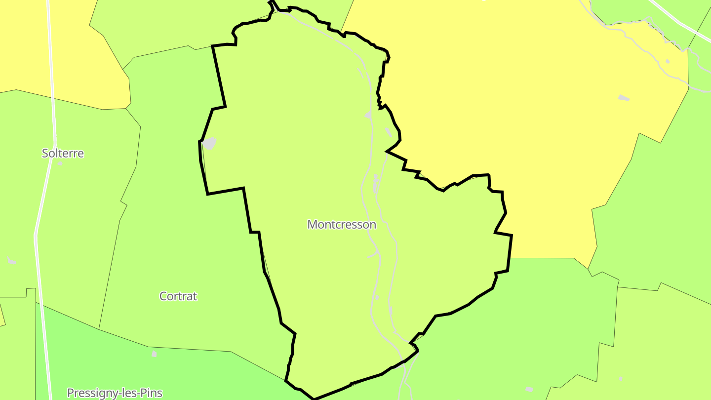 Carte des prix de l'immobilier Montcresson