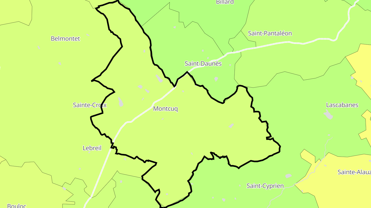 Carte des prix de l'immobilier Montcuq