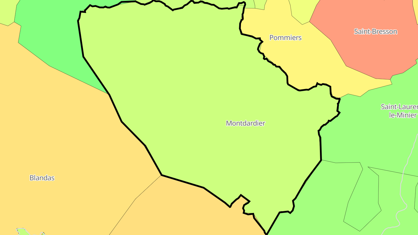 Carte des prix de l'immobilier Montdardier