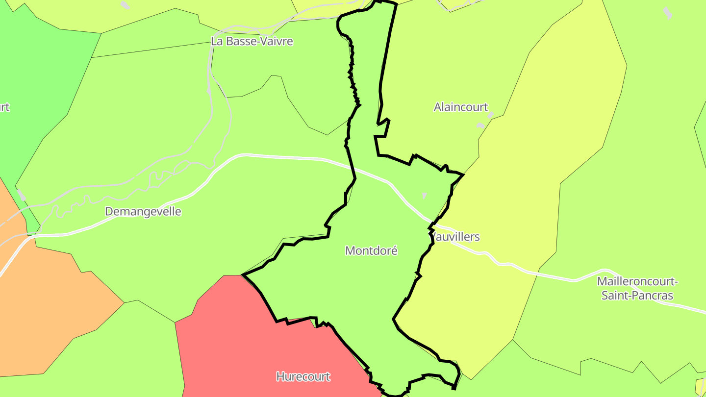 Carte des prix de l'immobilier Montdoré