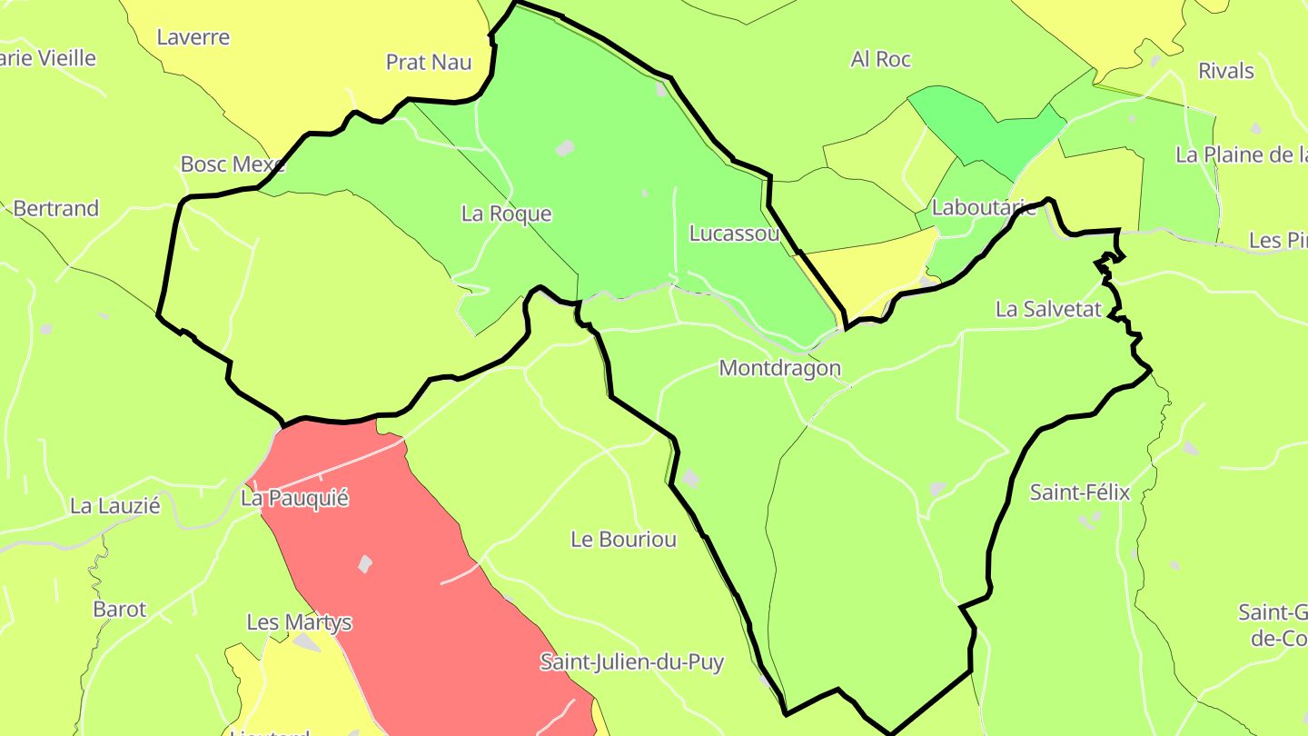 Carte des prix de l'immobilier Montdragon