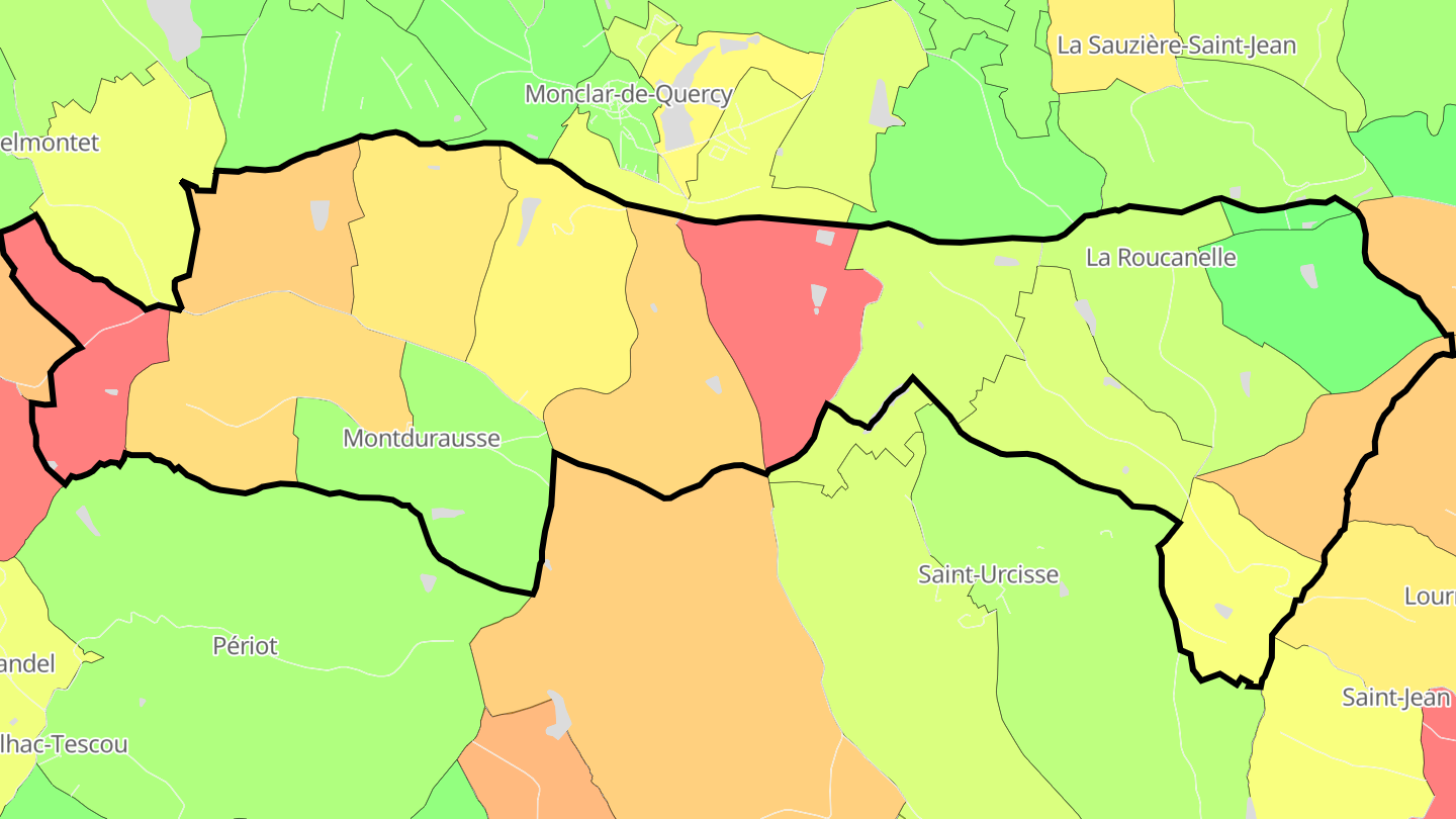 Carte des prix de l'immobilier Montdurausse