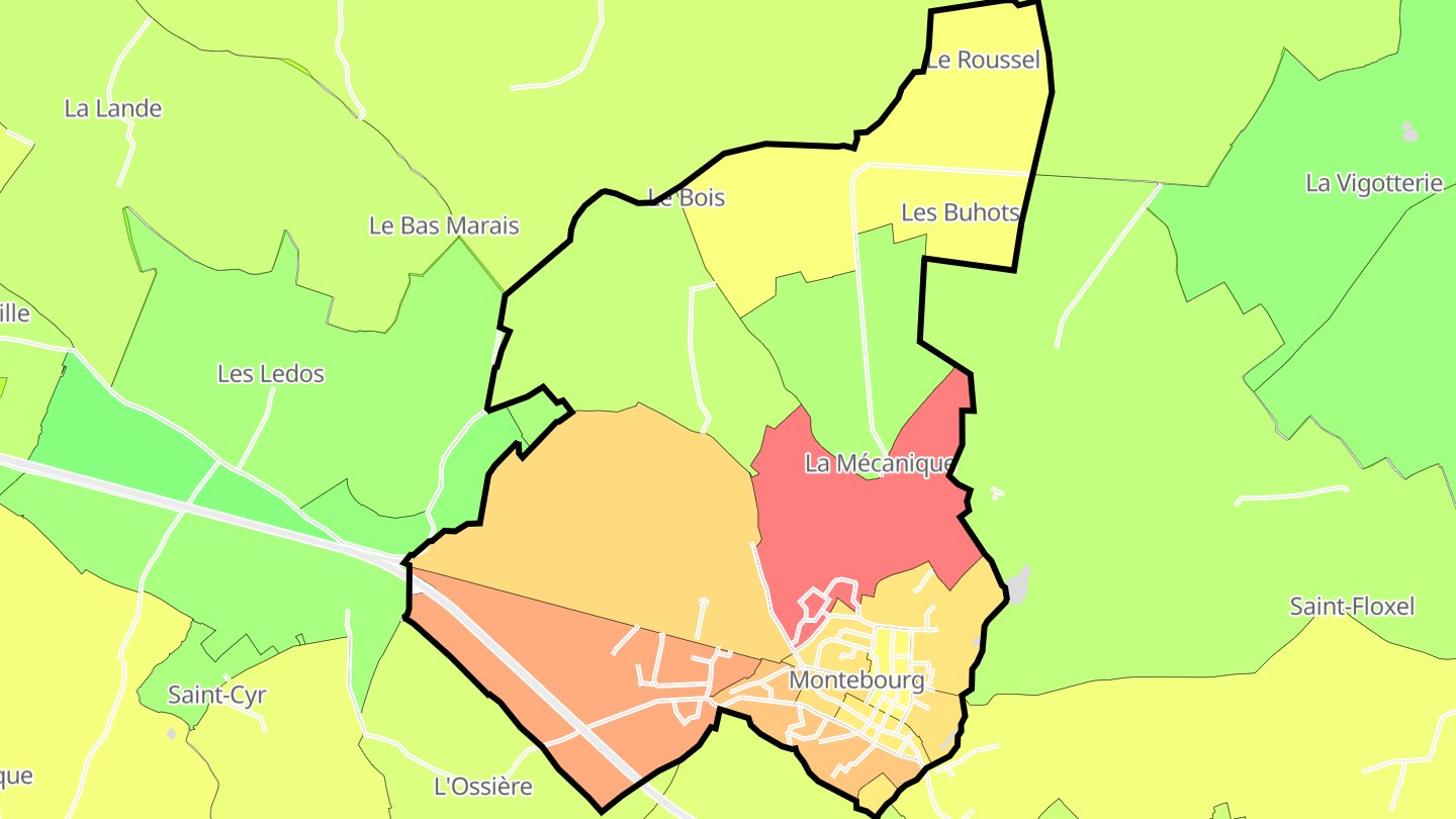 Carte des prix de l'immobilier Montebourg