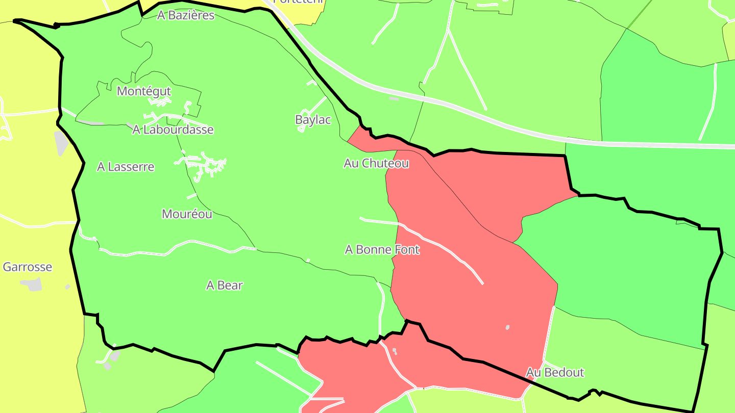 Carte des prix de l'immobilier Montégut