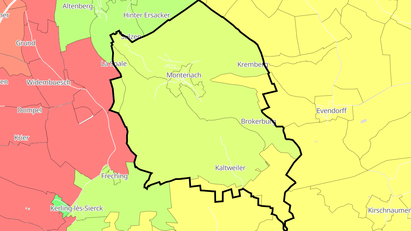 Carte des prix de l'immobilier Montenach