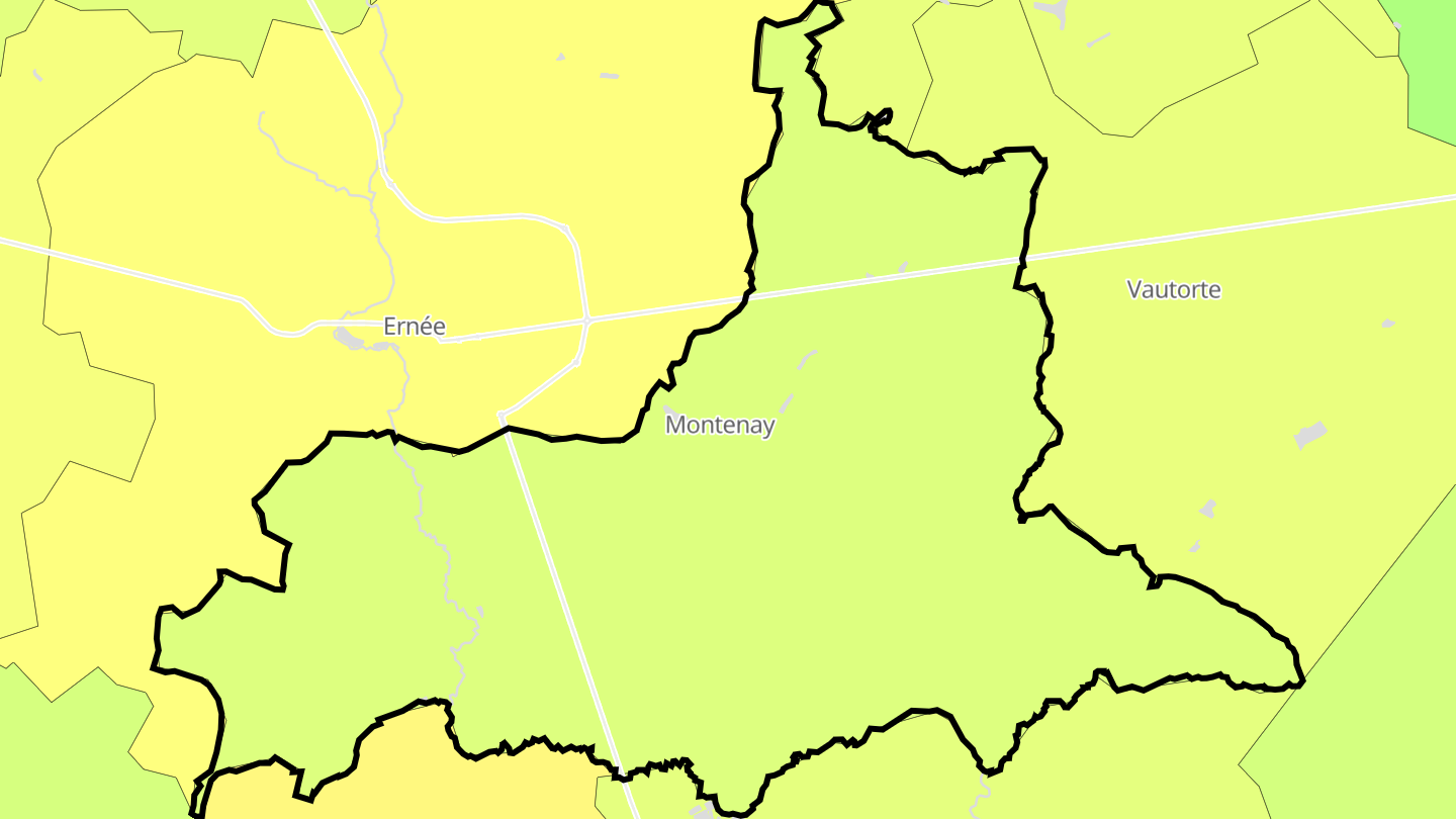 Carte des prix de l'immobilier Montenay