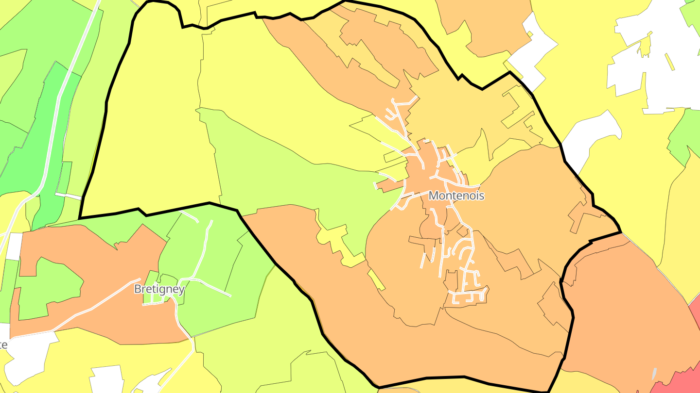 Carte des prix de l'immobilier Montenois