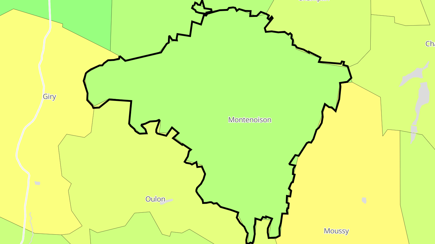 Carte des prix de l'immobilier Montenoison