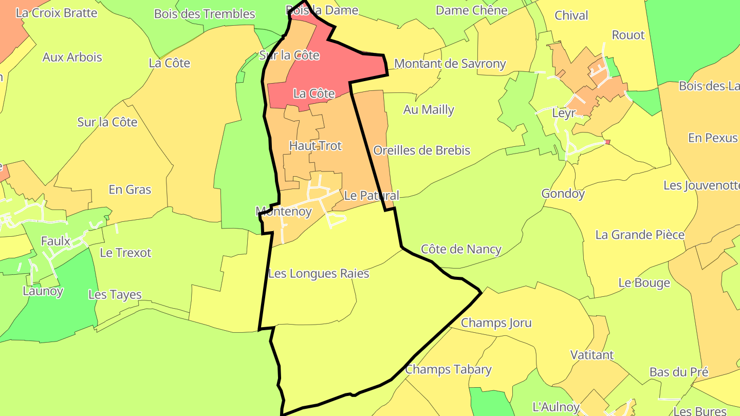 Carte des prix de l'immobilier Montenoy