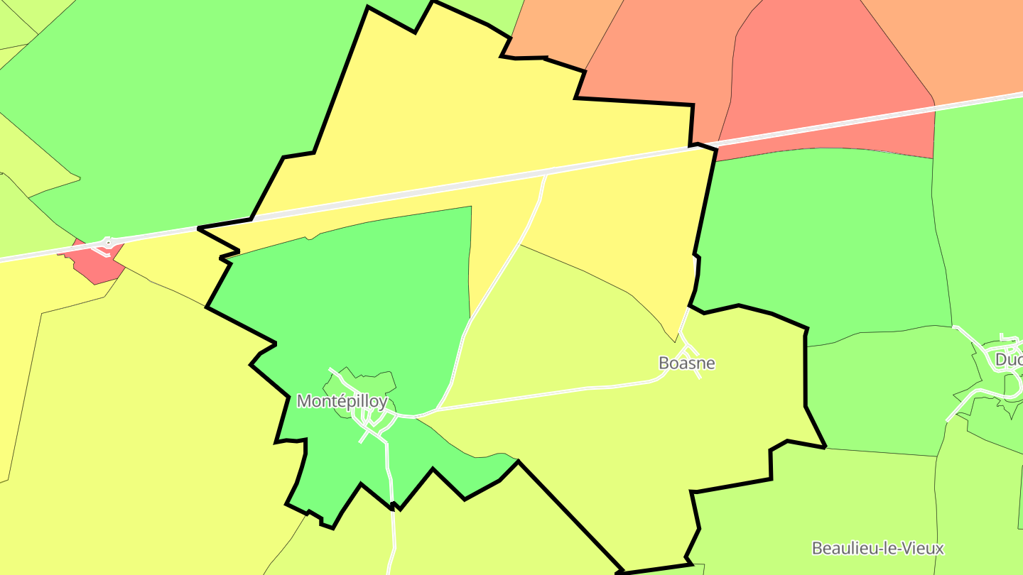 Carte des prix de l'immobilier Montépilloy